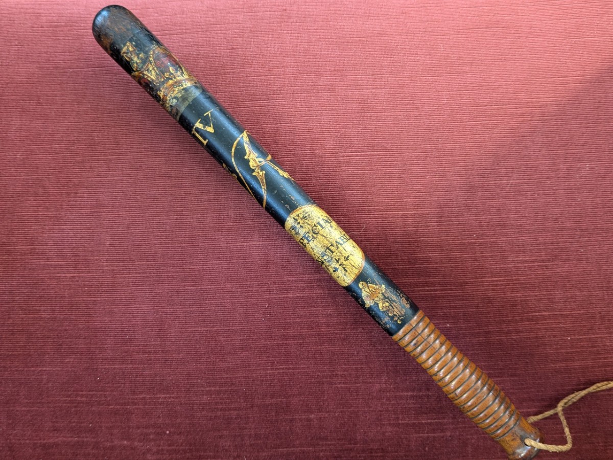 William IV Painted Wood Police Truncheon c.1830-1837